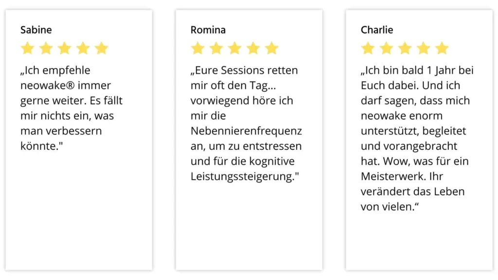 Drei Kundenbewertungen sind zu sehen. Alle 3 haben 5 Sterne gegeben.