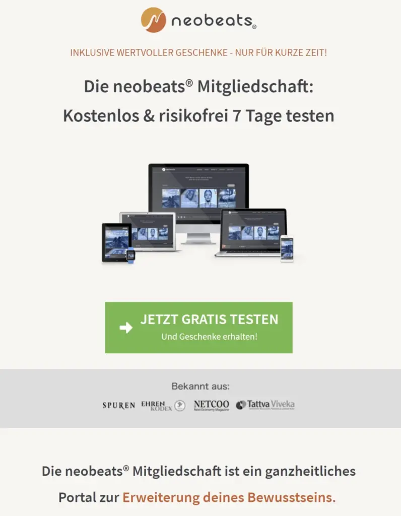 So sah die Website von neowake früher aus.