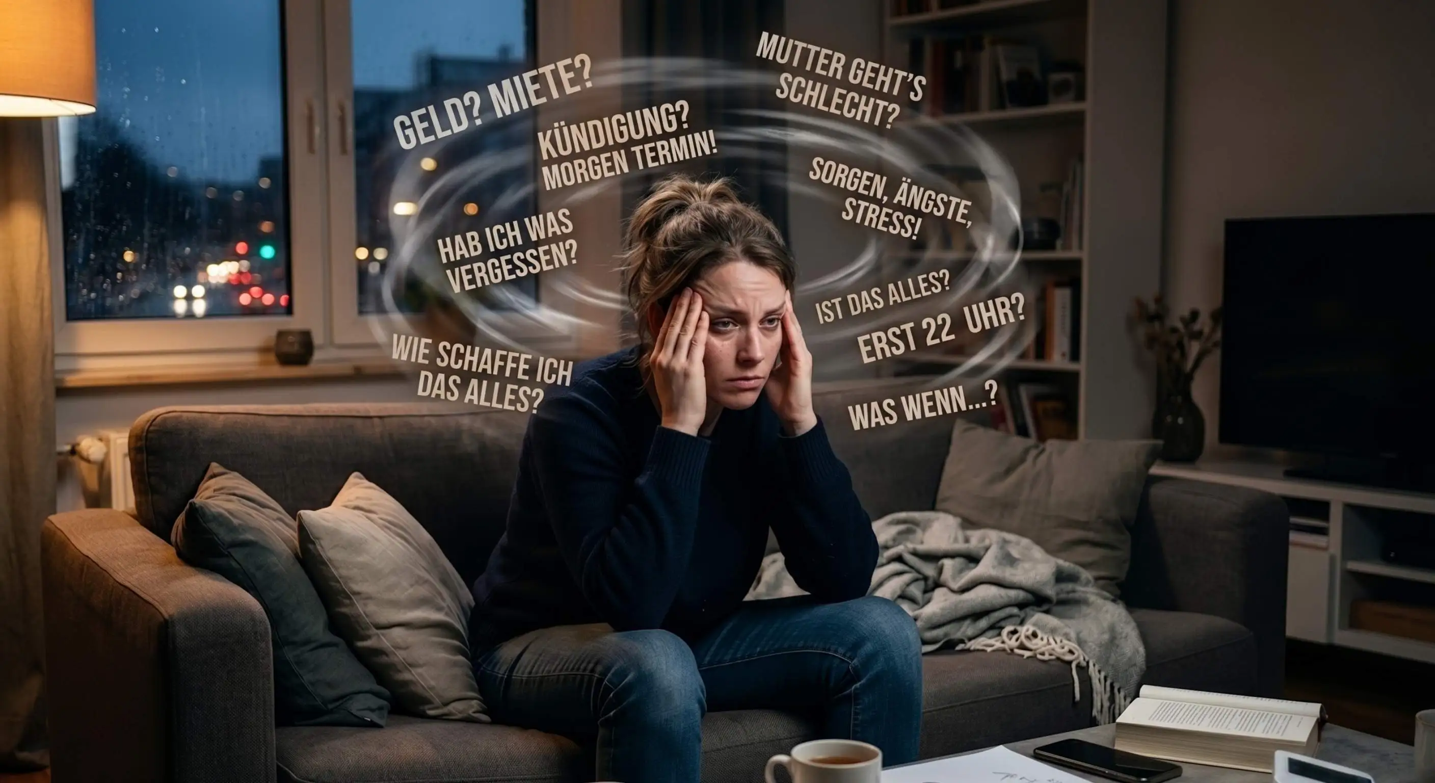 Gedankenkarussell und Sorgen am Abend