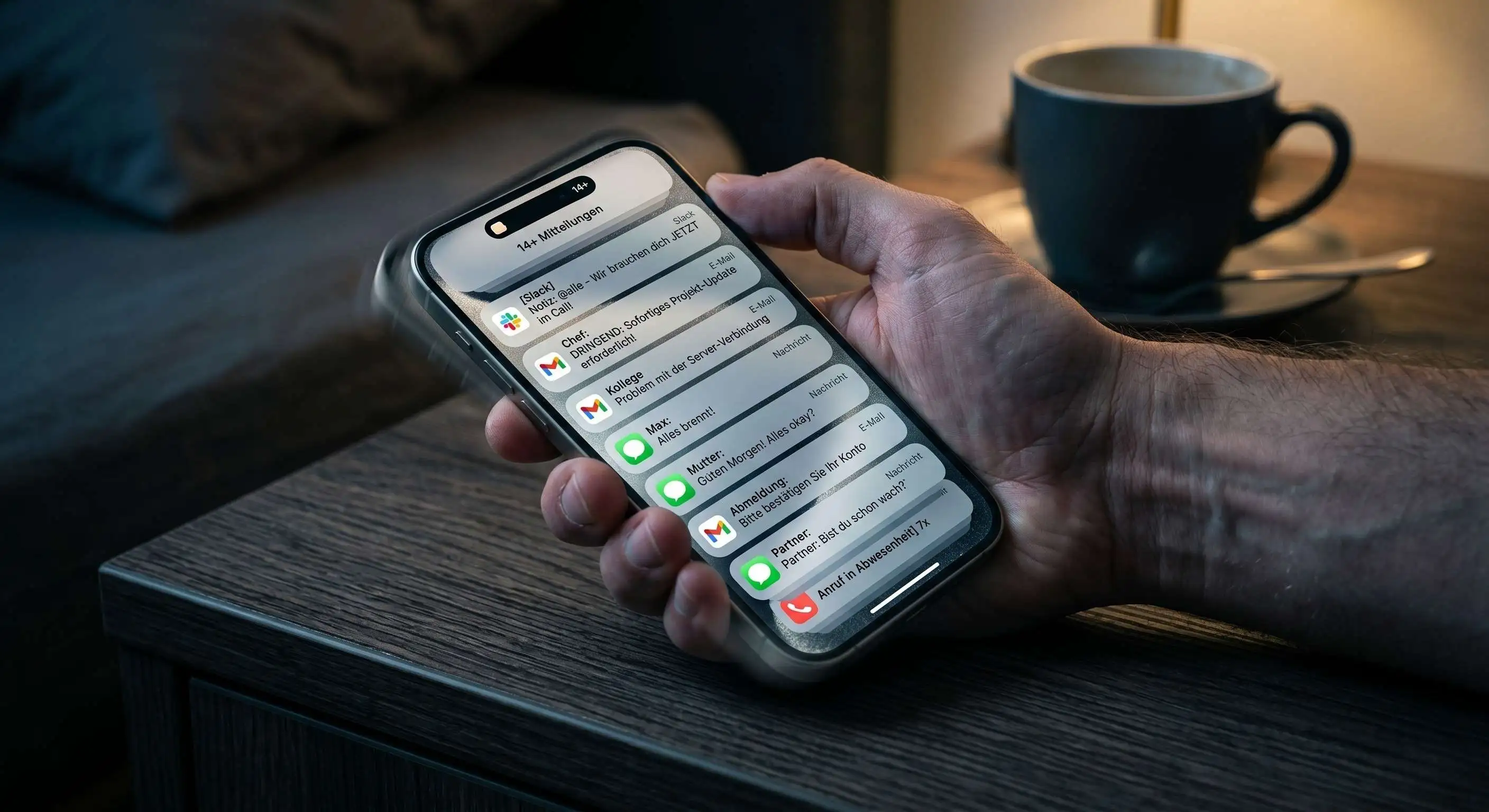 Vibrierendes Smartphone mit Benachrichtigungen